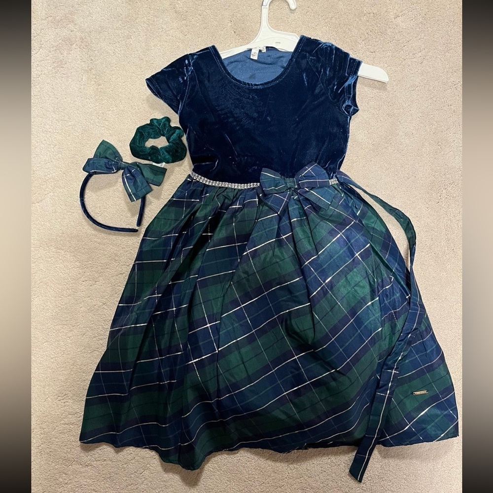 3 pc Tahari girls holiday formal party Dress rhinestone silver  nwt sz 7